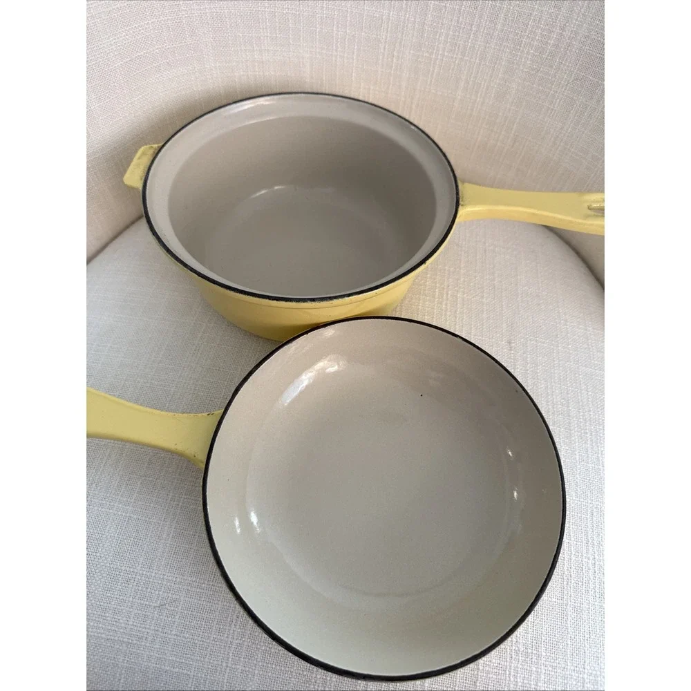 Vintage Le Creuset Size 18 (1 1/4qt) Yellow Utility Pot Lid 6 1/2‎ in Skillet